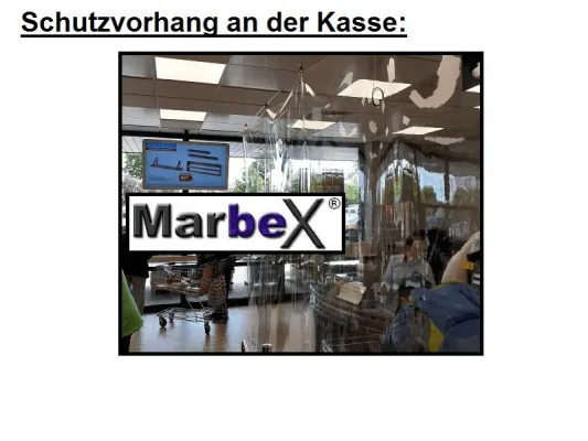 Bild: Covid-19 Transparent Schutzvorhang Corona / Coronavirus Schutz für Kassen, Kunden und Personal