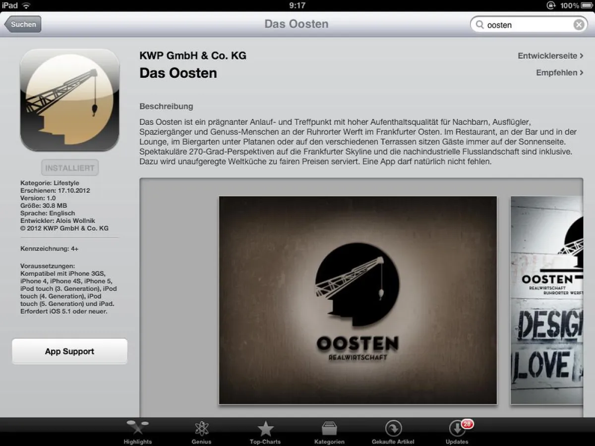 Hybrid-App für die Frankfurter Szene-Location Das Oosten