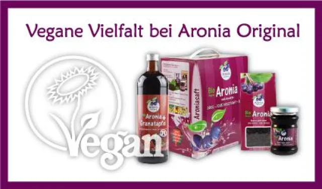 Veganblume auf Aronia Original Produkten schafft Klarheit Bild: Veganblume auf Aronia Original Produkten schafft Klarheit