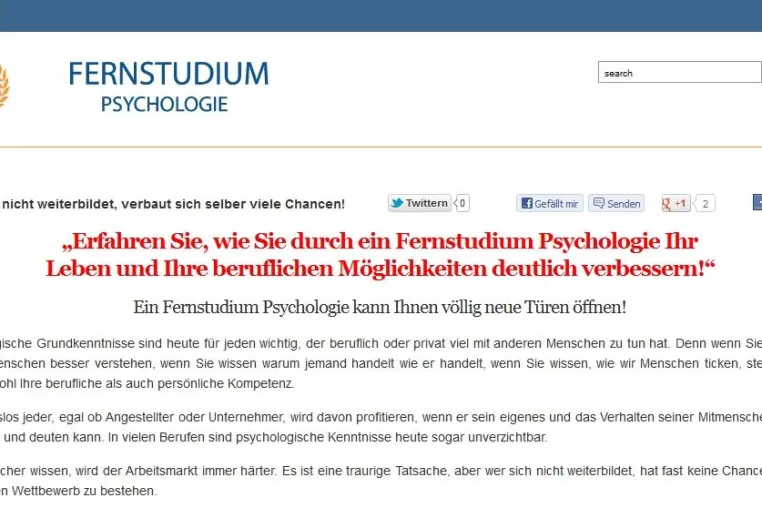 Fernstudium Psychologie - Eine Weiterbildung mit vielen Vorteilen Bild: Fernstudium Psychologie - Eine Weiterbildung mit vielen Vorteilen
