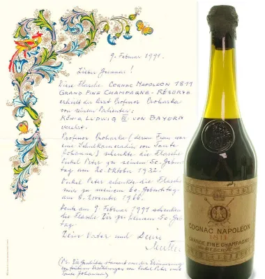 Bild: Munich Wine Company versteigert eine seltene Flasche Napoleon 1811 0,7l Cognac Fine Champagne