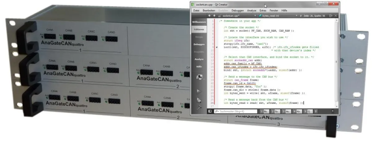 Die AnaGate CAN Z Modelle bieten ebenfalls den Zugriff via SocketCAN.