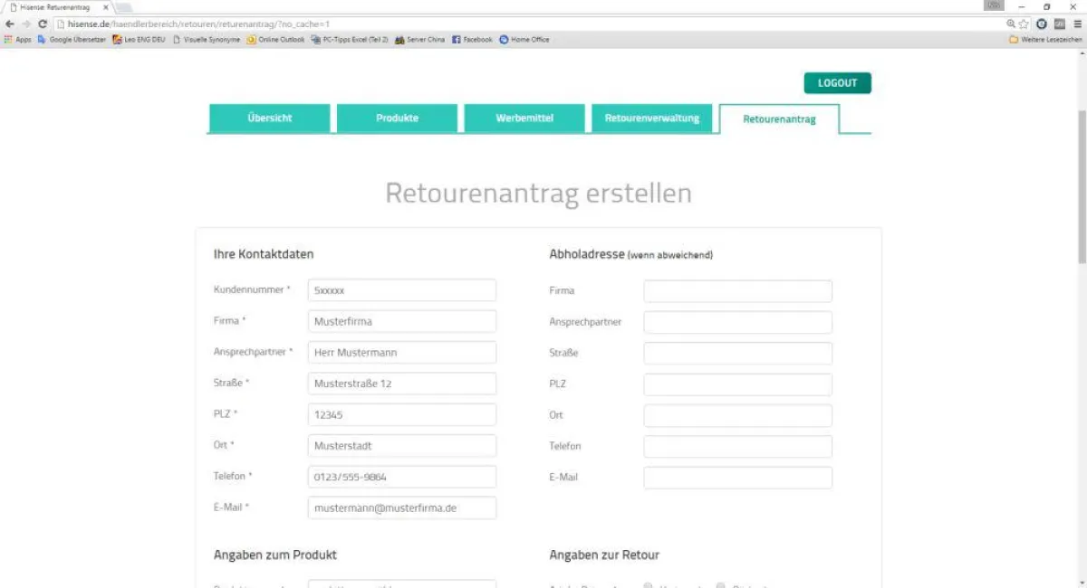 Bequeme Online-Datenerfassung: das neue Retourenportal von Hisense Germany