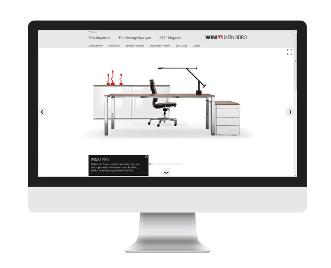 Präsentiert sich mit neuer Homepage: WINI Büromöbel