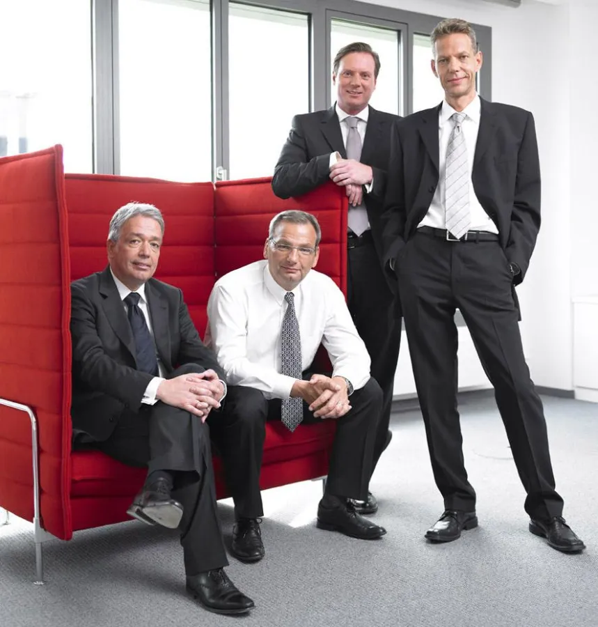Gründer und Eigner der AG: v.l.n.r.: Bernd Thiemann, Michael Commans, Stefan Peters und Bernd Endnich. Bildnachweis: BEST GRUPPE