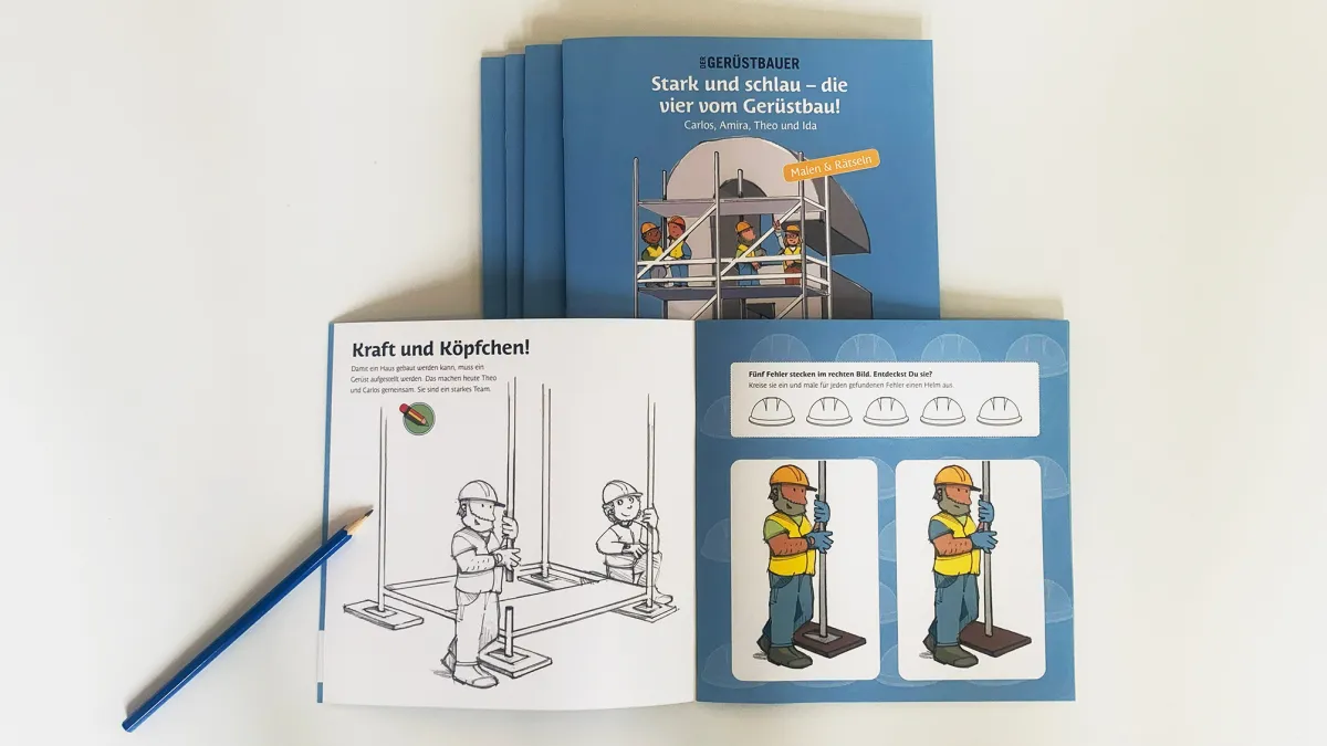 Mal- und Rätselheft Gerüstbau vom fachverlag bernheine (© fachverlag bernheine)