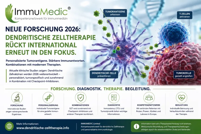 Bild: Neue Krebsstudien 2026: Dendritische Zelltherapie rückt international erneut in den Fokus
