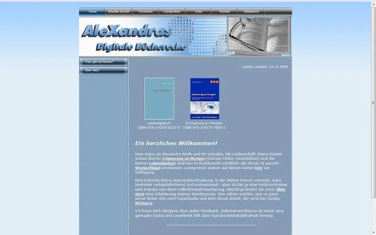 Bild: AleXandras Digitale Bücherecke - Internetauftritt einer Autorin