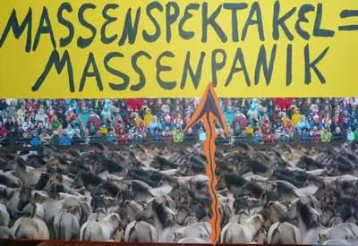 Bild: Protestaktion gegen den Wildpferdefang bei Dülmen