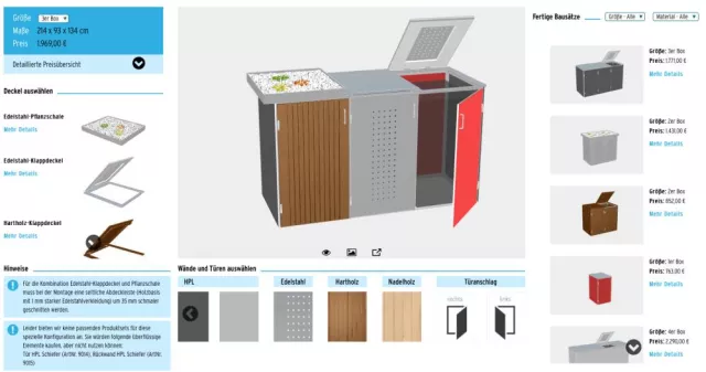 Bild: Mülltonnenbox-System BINTO per 3D-Konfigurator erfolgreich im Onlinevertrieb