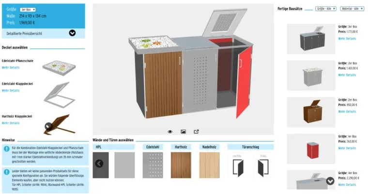 Bild: Mülltonnenbox-System BINTO per 3D-Konfigurator erfolgreich im Onlinevertrieb