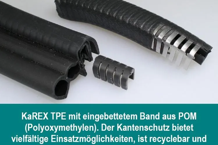 Bild: Kantenschutz mit Zukunft: KaREX TPE mit POM-Band ist vielseitig einsetzbar, recyclebar und weniger gefährlich