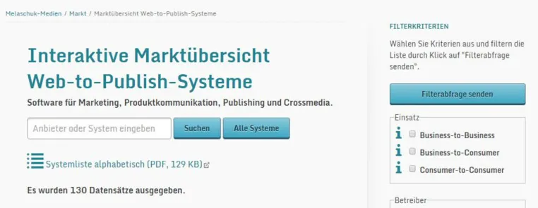 Interaktive Marktübersicht Web-to-Publish aktualisiert – „BEST-OF“ 2016 zum 4. Mal in Folge Bild: Interaktive Marktübersicht Web-to-Publish aktualisiert – „BEST-OF“ 2016 zum 4. Mal in Folge