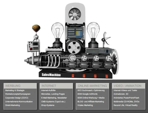 Bild: Neuer Internetauftritt der Firma SalesMachine mit 100 % Suchmaschinenoptimierung