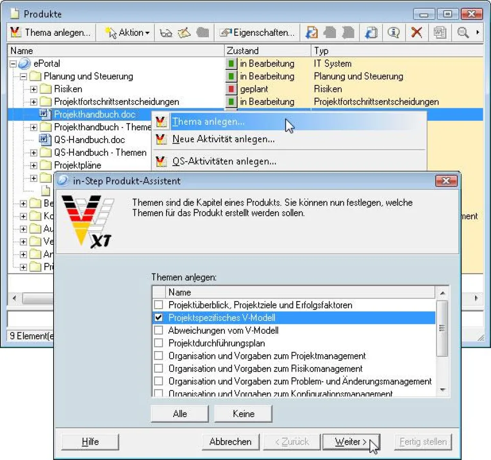 Das V-Modell® XT Bund in in-Step