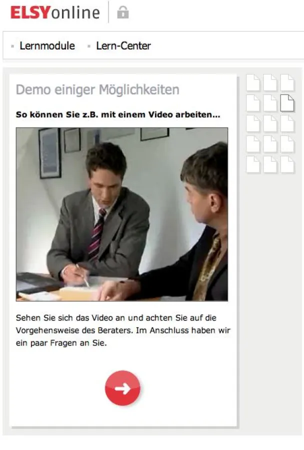 ELSYonline Modul mit interaktivem Video