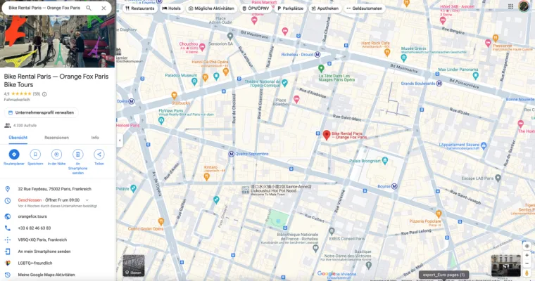 Bild: Orange Fox Bike City Tours in Europa eröffnet neuen Fahrradverleihpunkt in Paris