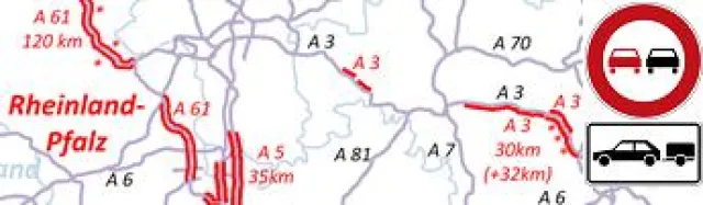 Erste Überholverbotsübersicht für Wohnwagen, Anhänger und Gespanne auf deutschen Autobahnen veröffentlicht Bild: Erste Überholverbotsübersicht für Wohnwagen, Anhänger und Gespanne auf deutschen Autobahnen veröffentlicht