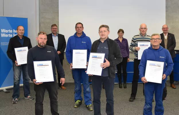 Bild: Gaiser Gebäudetechnik ehrt Jubilare für 295 Jahre Treue zum Unternehmen