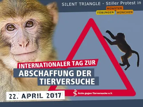 Bild: Stille Protestaktion zum Internat. Tag zur Abschaffung der Tierversuche