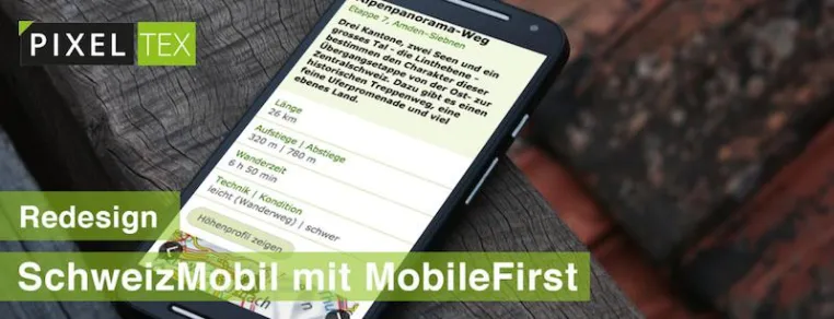 PIXELTEX macht SchweizMobil fit fur das neue Webzeitalter Bild: PIXELTEX macht SchweizMobil fit fur das neue Webzeitalter
