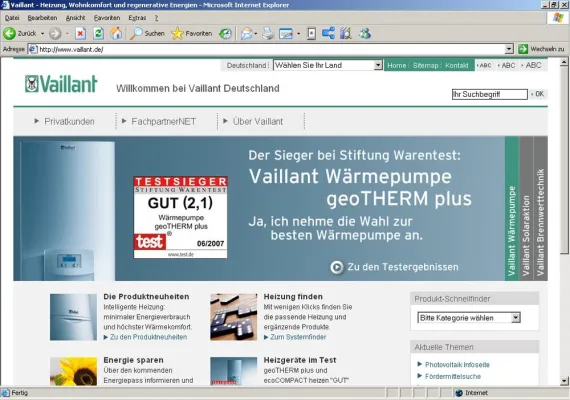 Bild: kernpunkt optimiert das Online-Angebot von Vaillant Deutschland