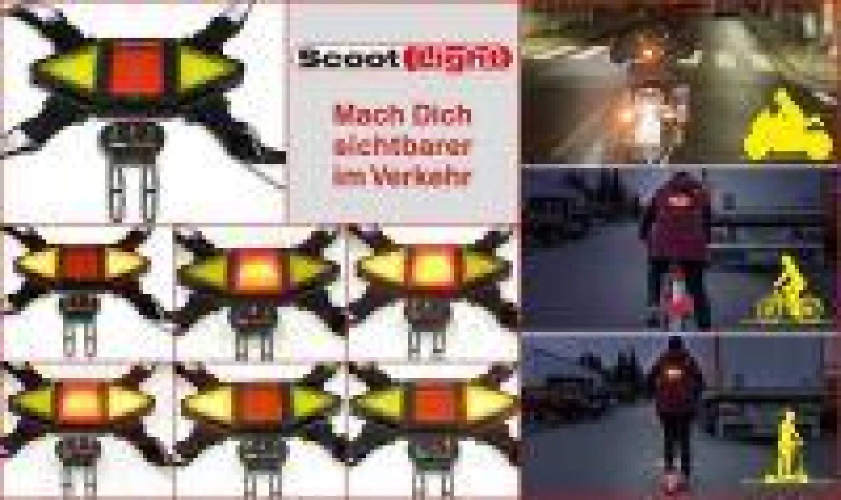 Das innovative Sicherheits-System Scoot Light für Motorrad, Fahrrad und E-Scooter.