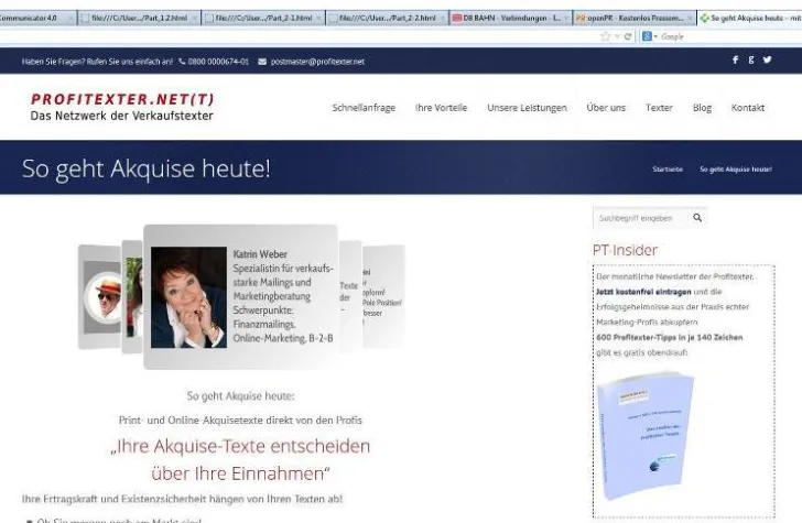 Profitexter.net: Akquise-Texter im neuen Gewand Bild: Profitexter.net: Akquise-Texter im neuen Gewand