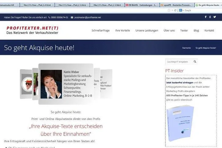 Bild: Profitexter.net: Akquise-Texter im neuen Gewand