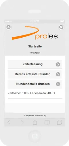 Zeiterfassung mit Smartphones - prolesMobile Bild: Zeiterfassung mit Smartphones - prolesMobile