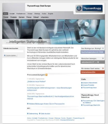 Bild: Neue Website für ThyssenKrupp Steel Europe