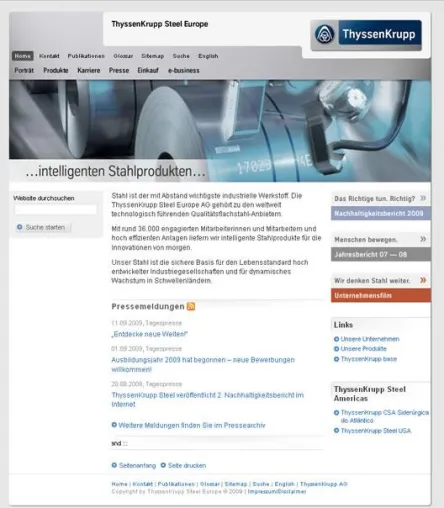 Bild: Neue Website für ThyssenKrupp Steel Europe