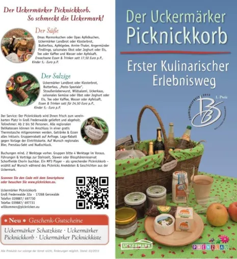 Der Uckermärker Picknickkorb: neuer Flyer & Angebote Bild: Der Uckermärker Picknickkorb: neuer Flyer & Angebote