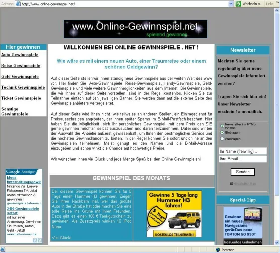 Bild: Spielend gewinnen - Neues Verzeichnis für Online Gewinnspiele im Netz