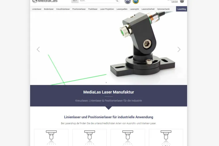 Bild: Lasershop.de, der Online Marktplatz der MediaLas Laser Manufaktur, erweitert.