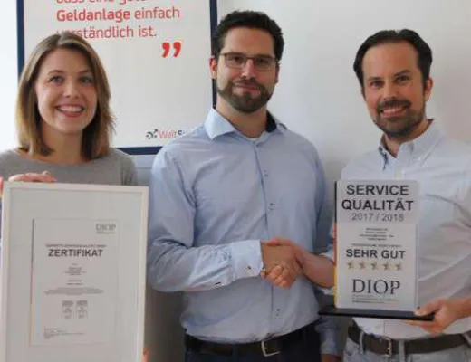 Bild: Berliner Startup Weltsparen für sehr gute Servicequalität ausgezeichnet
