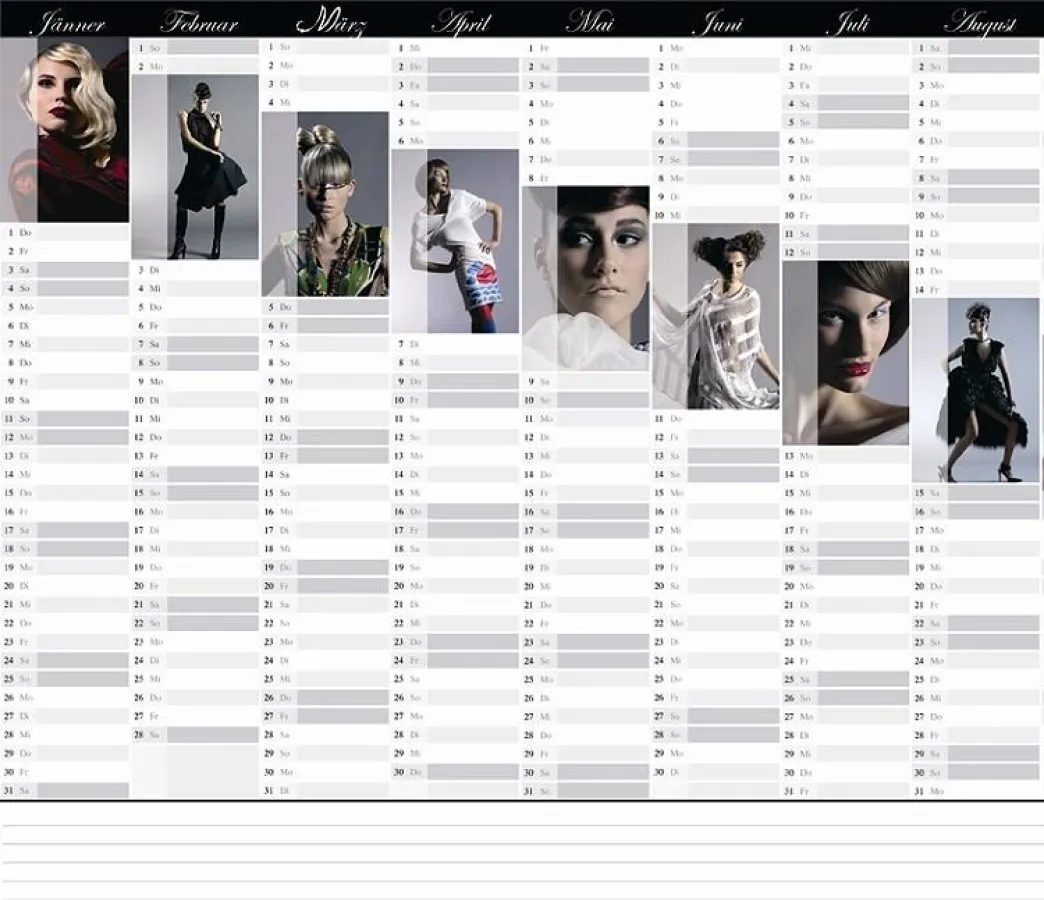 Kalender-Projekt 2009 für Friseur-Salons und Kosmetik-Studios