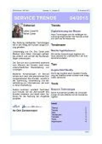 Bild: 'Anwendungen im Service' – Aktuelle Ausgabe des Newsletter SERVICE TRENDS jetzt erhältlich