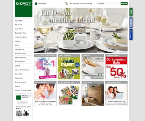 Bild: Dekorationen, Möbel und Wohnaccessoires – Shop Relaunch von DEPOT-online.com erfolgreich