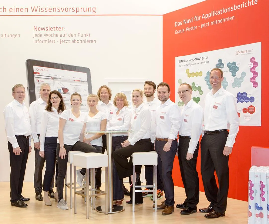 analytica 2018: das Team von Lumitos stellt die Schlagkräftigkeit von chemie.de unter Beweis