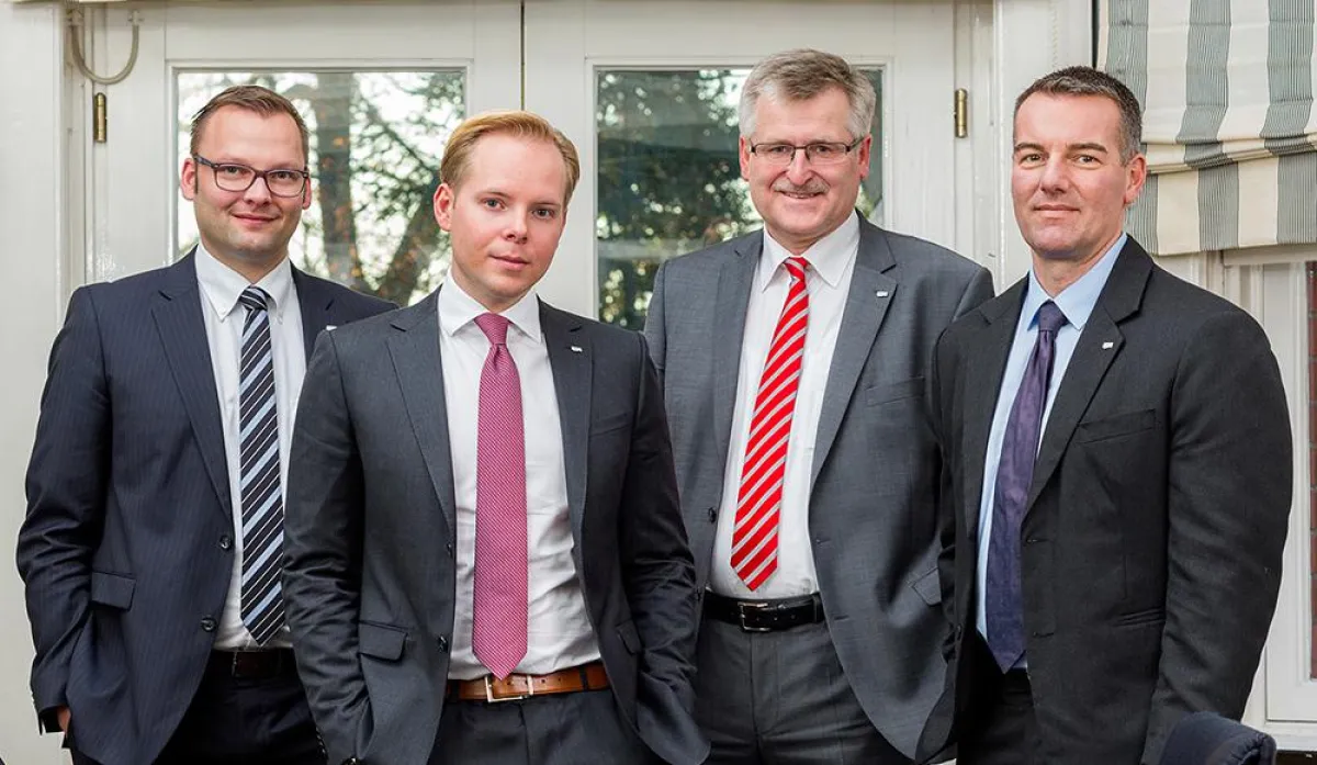 Marcus Thoben (CHRO), Nicolas Gallenkamp (CEO), Thomas Müller (CFO), Mark Grüntjes (COO) (v.l.n.r.)