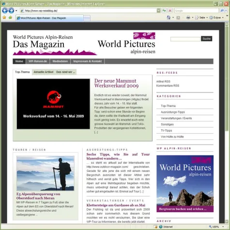 Bild: Neues Outdoor-Magazin von World Pictures Alpin-Reisen