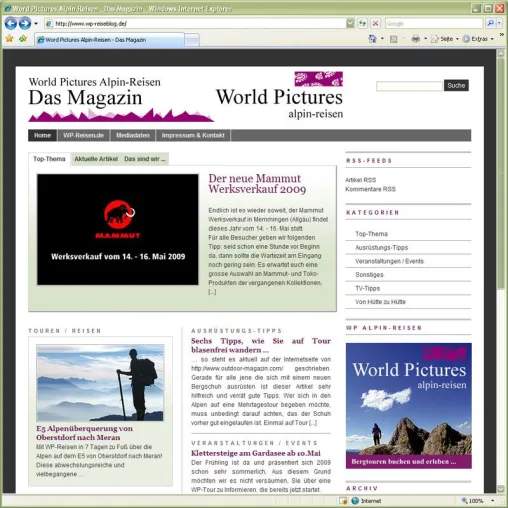Bild: Neues Outdoor-Magazin von World Pictures Alpin-Reisen