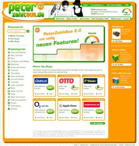 Bild: Große Weihnachts-Rabattaktion beim Online-Prämienprogramm PeterZahltAus.de  10 Prozent Rabatt in 50 Shops