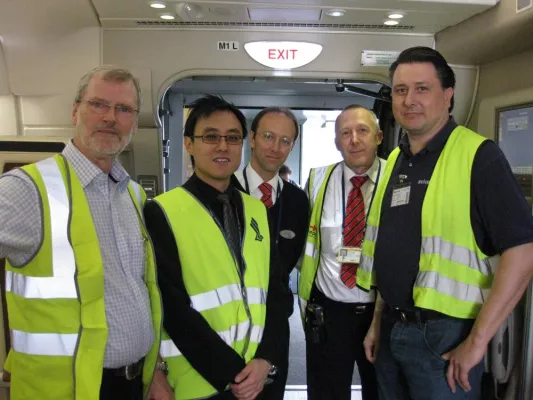 Bild: Airbus A380 in Zürich barrierefrei dank Basler Unternehmen.