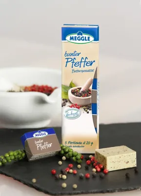Bild: Für alle, die es scharf mögen: Die neue Bunte Pfeffer-Butter von MEGGLE