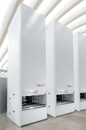 Effiziente Lagerverwaltung mit ferag.starlift und dem UCS (Unified Control System) ferag.doWarehouse Bild: Effiziente Lagerverwaltung mit ferag.starlift und dem UCS (Unified Control System) ferag.doWarehouse