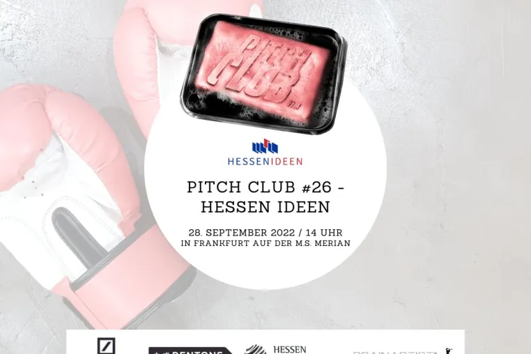 Bild: “Pitch Club #26 Hessen Ideen” Edition am 28. September 2022 ab 14 Uhr auf dem Main in Frankfurt