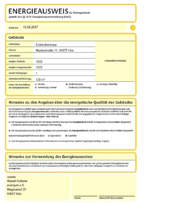 Energieausweis für Wohn- und Nichtwohngebäude, Verbrauchsausweis und Bedarfsausweis nach der EnEV 2007 Bild: Energieausweis für Wohn- und Nichtwohngebäude, Verbrauchsausweis und Bedarfsausweis nach der EnEV 2007