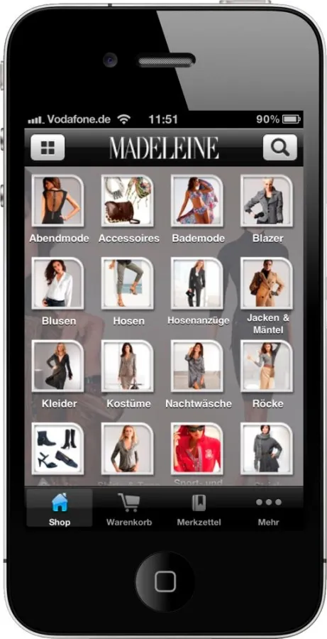 Der Shop für unterwegs für iOS und Android